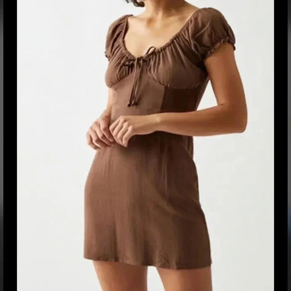 Pac Sun LA Hearts Coquette Bustier mini dress, color brown, size large - Picture 1 of 5